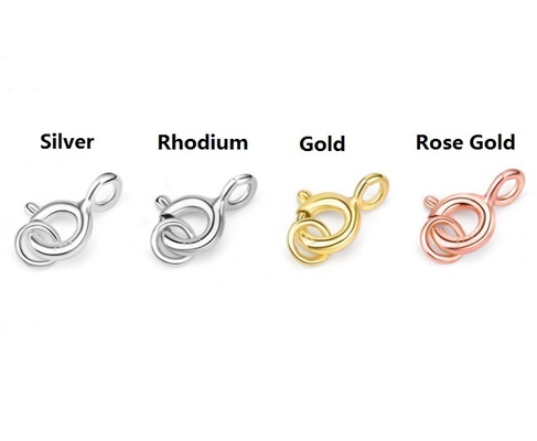 Customized 925 Silver Lobster Clasp Spring Charms Brass Lobster Clasp