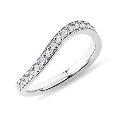 925 Sterling Silver White Gold Diamond CZ Wave Ring for Ladies Fine Jewelry OEM/ODM