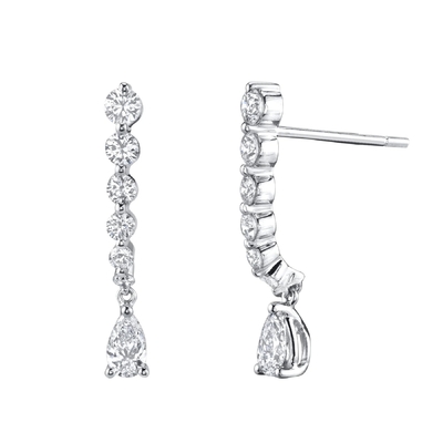 925 Sterling Silver White Pear Drop Cubic Zircon Earrings for Customer Needs