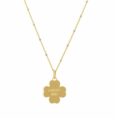 Emerald Enamel Clover Girls Pendant Jewelry Lucky 18K Gold Plated 925 Sterling Silver