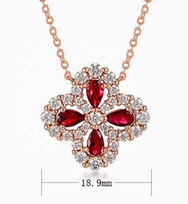 Clover Cultivation Red Treasure Necklace S925 Silver Color Pendant Collarbone Chain