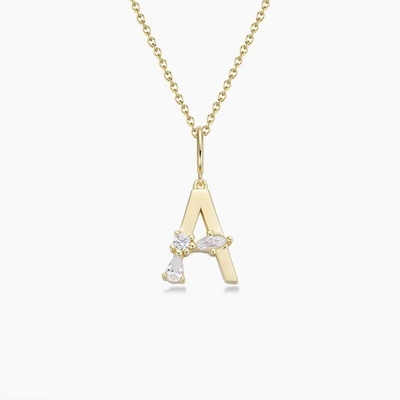 925 Sterling Silver CZ Letter Pendants in Simply 18K Gold Plated for Fashion Jewelry
