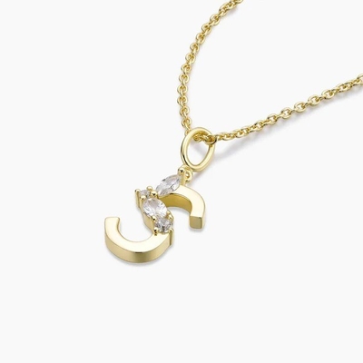 925 Sterling Silver CZ Letter Pendants in Simply 18K Gold Plated for Fashion Jewelry