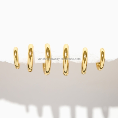 Silver Fine Jewelry Minimalist 18K Gold 9MM 11MM 13MM Hoop Set for FedEx DHL UPS TNT EMS Shipping