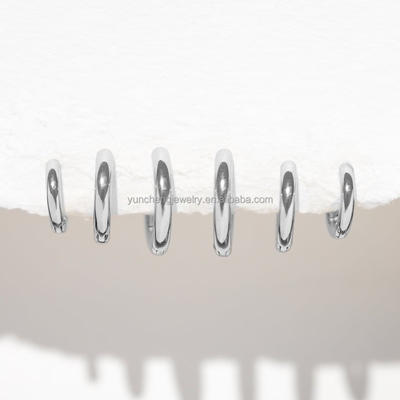 Silver Fine Jewelry Minimalist 18K Gold 9MM 11MM 13MM Hoop Set for FedEx DHL UPS TNT EMS Shipping