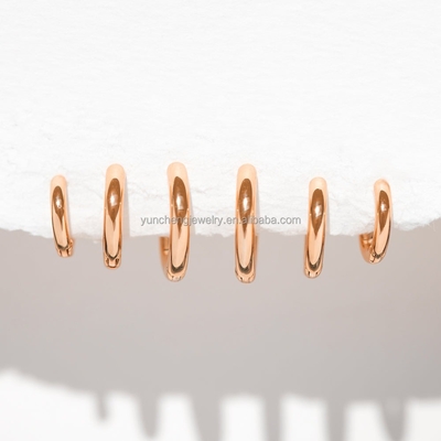 Silver Fine Jewelry Minimalist 18K Gold 9MM 11MM 13MM Hoop Set for FedEx DHL UPS TNT EMS Shipping