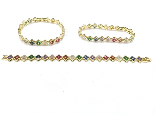 Fresh Water Pearl CZ Stones Tennis Bracelets Plated Custom Jewelry Rainbow Gold Copper Brass for Women
