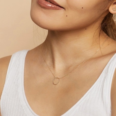 14K Gold Plated 925 Sterling Silver Twist Pendant Necklace with 16 Inch Length Link Chain