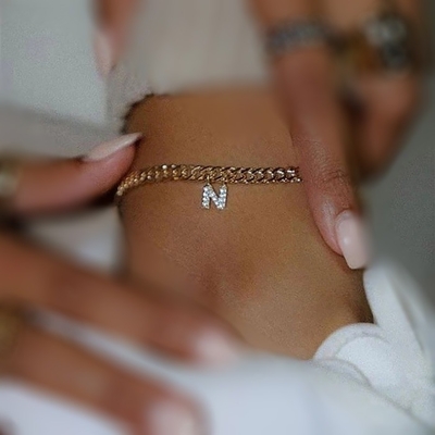 Personalized 18K Gold Plated Fashion Brass Cuban Link Chain Tennis Bracelet for Women