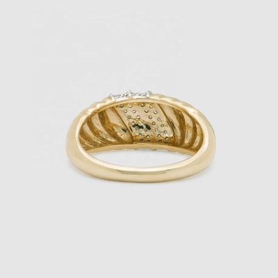 Platinum Plating Round Brilliant Cut Diamond Dome Ring For Women Fine Jewelry OEM / ODM