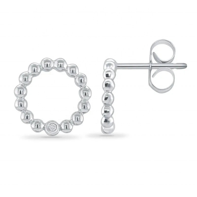 925 Sterling Silver Women's Round Shape Bezel Setting Solitaire Stud Earrings with Custom Size Options