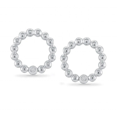 925 Sterling Silver Women's Round Shape Bezel Setting Solitaire Stud Earrings with Custom Size Options