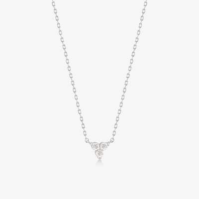18K Gold Zircon Pendant Silver Chain Trio Diamond Cubic Zircon Necklace