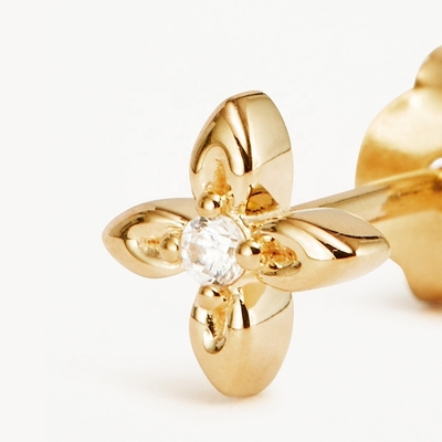 925 Sterling Silver Flower Stud Earrings Small Size for Everyday Wear
