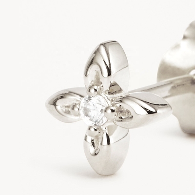 925 Sterling Silver Flower Stud Earrings Small Size for Everyday Wear