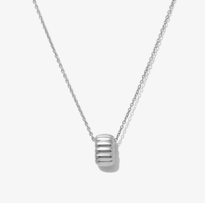 Gold Plated 925 Sterling Silver Simple Single Beaded Circle Charm Pendant Necklace OEM