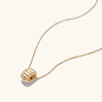 Gold Plated 925 Sterling Silver Simple Single Beaded Circle Charm Pendant Necklace OEM
