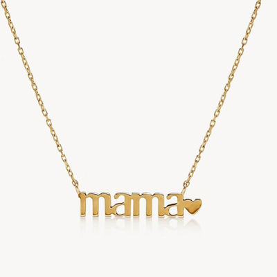 26mm 18K Gold Plated Necklace MAMA Heart Necklace For Ladies' Day