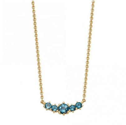 Gold Plated 925 Sterling Silver Ruby Gemstone Necklace With Cable Chain