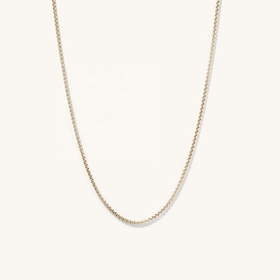 Handmade 18K Gold Plated Round Box Necklace Chain with Fast Shipping and Customizable Logo