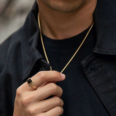 Handmade 18K Gold Plated Round Box Necklace Chain with Fast Shipping and Customizable Logo