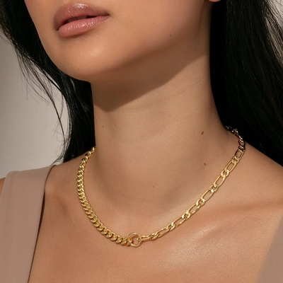 18K Gold Plated Double Chain Necklace for Girls' Fashion Accessory Collection