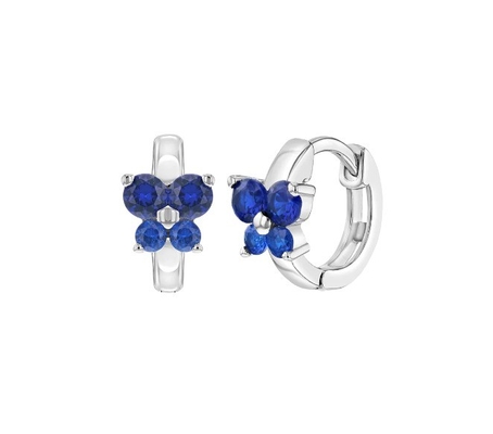 Sapphire Cubic Zircon Butterfly Huggies Earrings For Gift Occasion