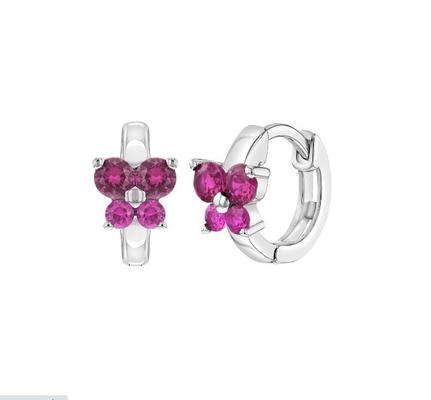 Sapphire Cubic Zircon Butterfly Huggies Earrings For Gift Occasion