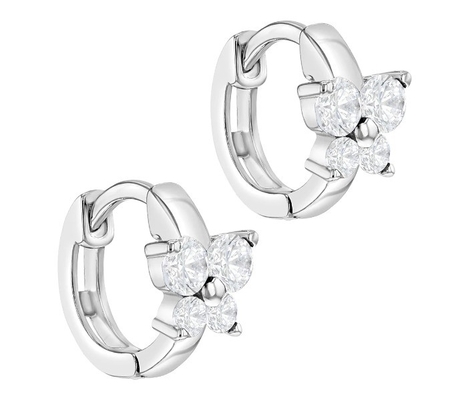 Sapphire Cubic Zircon Butterfly Huggies Earrings For Gift Occasion