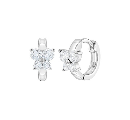 Sapphire Cubic Zircon Butterfly Huggies Earrings For Gift Occasion