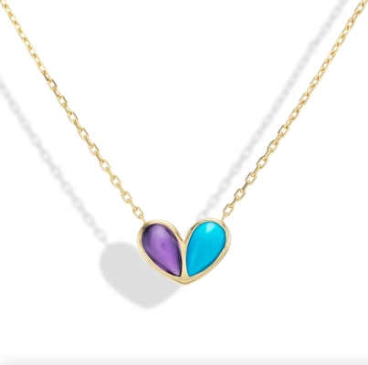 Fine 18K Gold Plated White Pear Shape CZ Sweetheart 925 Sterling Silver Necklace for Women