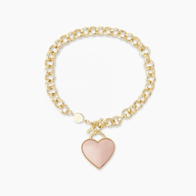 925 Sterling Silver Heart Charm Bracelet in Chic Pink for Girls Delightful Jewelry