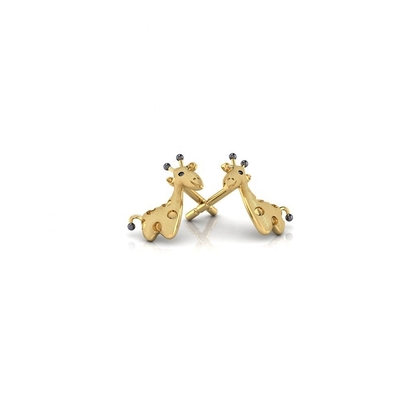 Micro Insert Technology Sterling Silver Children's Body Jewelry Giraffe Stud Earrings