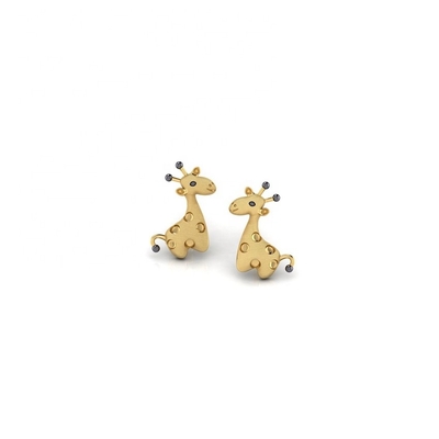 Micro Insert Technology Sterling Silver Children's Body Jewelry Giraffe Stud Earrings