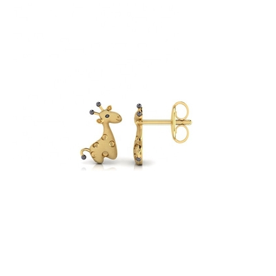 Micro Insert Technology Sterling Silver Children's Body Jewelry Giraffe Stud Earrings