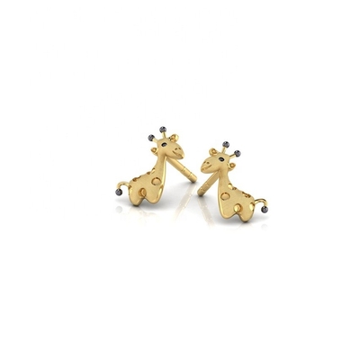 Micro Insert Technology Sterling Silver Children's Body Jewelry Giraffe Stud Earrings