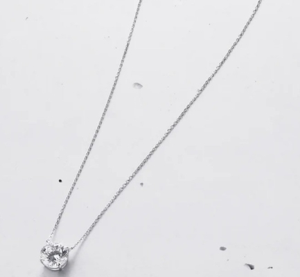 Elegant 18K Gold Plated Round Cut 925 Sterling Silver Necklace for Fashion Jewelry
