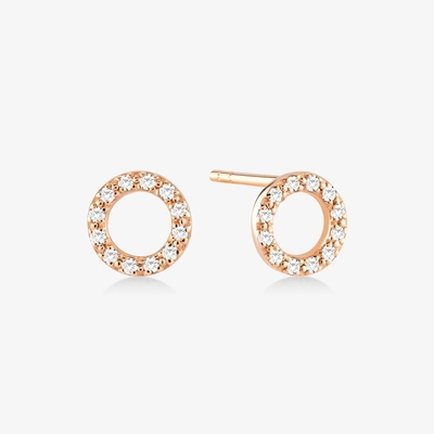 18K Gold Plated 925 Sterling Silver Classic Stud Earrings for Girls Fashion Accessory