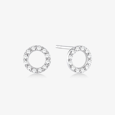18K Gold Plated 925 Sterling Silver Classic Stud Earrings for Girls Fashion Accessory