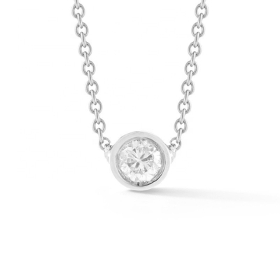 Simple 925 Sterling Silver Solitaire Diamond CZ Necklace in 7mm/10mm/15mm Stone Sizes