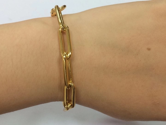 Thicker Brass Bracelet 18K Gold Chain for Men and Women in Various Lengths by Karen
