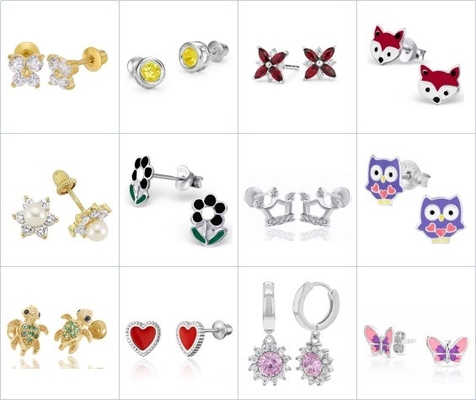 Cute Trendy Pink Flower Enamel Screw Back Earring Adorable 925 Sterling Silver Design