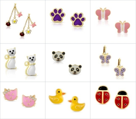 Cute Trendy Pink Flower Enamel Screw Back Earring Adorable 925 Sterling Silver Design
