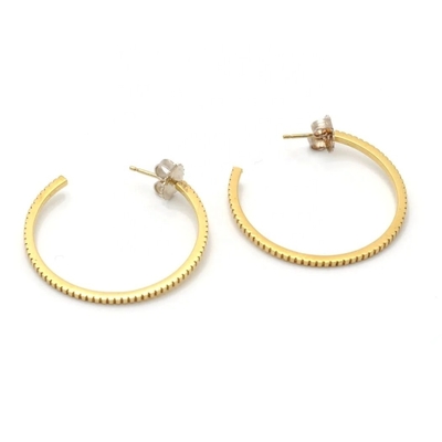 Contemporary 925 Sterling Silver 18K Gold Hoop Earrings With Customer's Logo 30*30mm