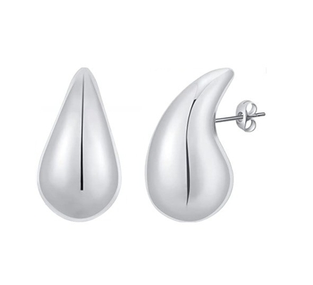 Customized Logo 18K Gold Plated Teardrop Hollow Stud Earring for Girls Jewelry Party