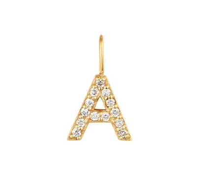 Nickel Free 925 Sterling Silver Letter A Diamond Charm Necklace Popular Initial Charm