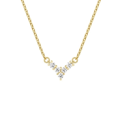 18K Gold Plated V Shaped Jewelry for Women 925 Sterling Silver Necklace