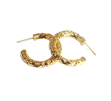 ODM 18K Gold Tube Hoop Earrings Yellow Gold Plating Tubular Hoop Earrings