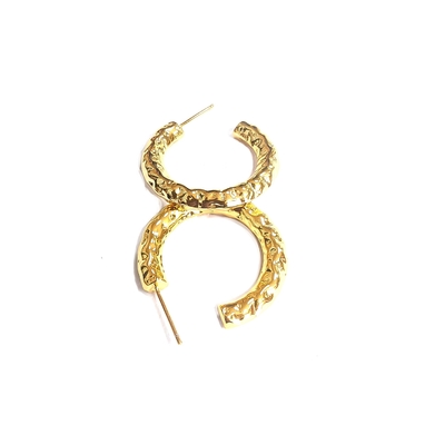 ODM 18K Gold Tube Hoop Earrings Yellow Gold Plating Tubular Hoop Earrings