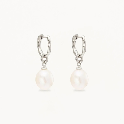 925 Silver Huggie Pearl Drop Earrings ZIRCON Huggie Earrings With Pearl Drop
